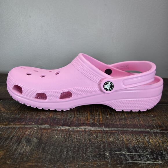 NEW Crocs Classic Slip On Clogs Mens Size 9 Sandals Water Friendly Tweed Pink - Picture 6 of 13